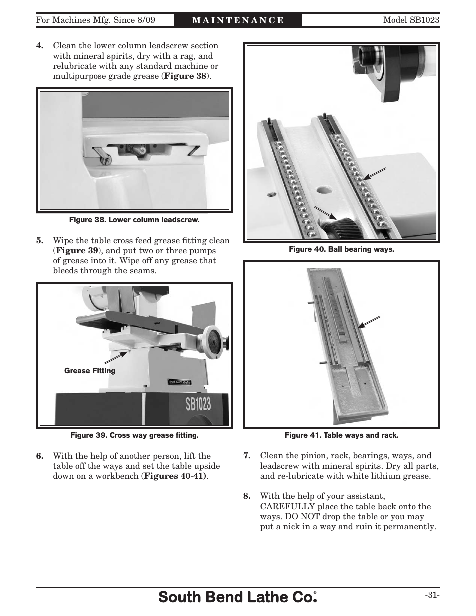 Southbend SB1023 User Manual | Page 33 / 48