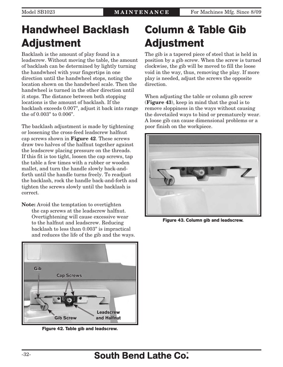 Southbend SB1023 User Manual | Page 34 / 48
