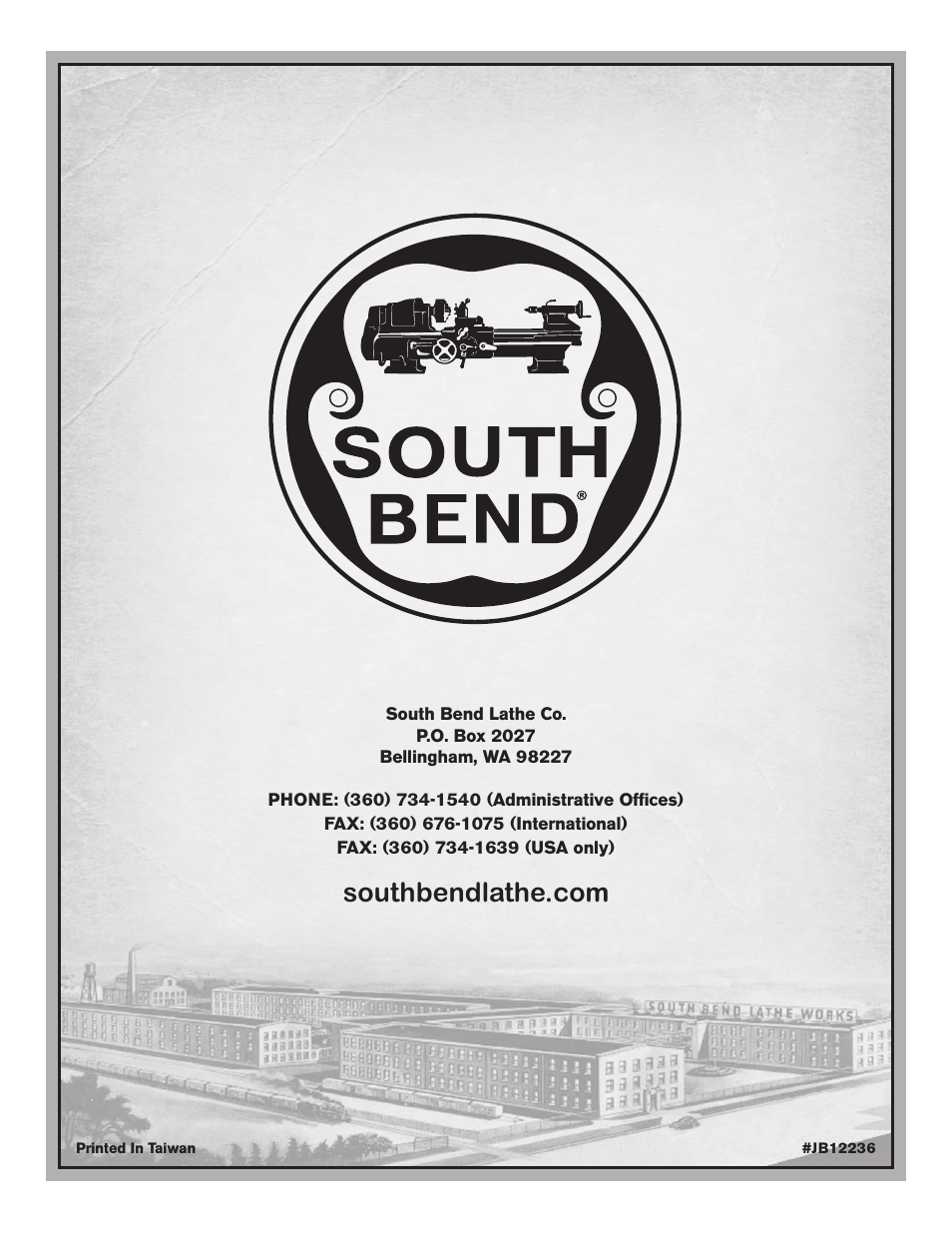 Southbend South Bend EVS Toolroom SB1012 User Manual | Page 104 / 144