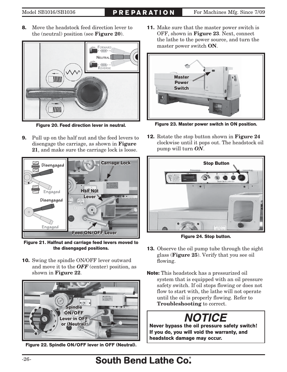 Southbend 18' & 60: EVS Toolroom Lathes 220v sb1016 User Manual | Page 28 / 144