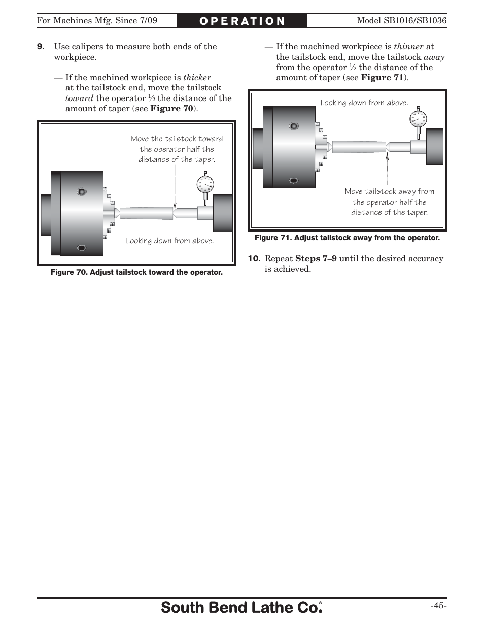 Southbend 18' & 60: EVS Toolroom Lathes 220v sb1016 User Manual | Page 47 / 144