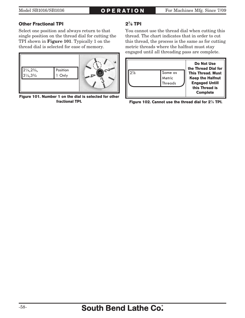 Southbend 18' & 60: EVS Toolroom Lathes 220v sb1016 User Manual | Page 60 / 144