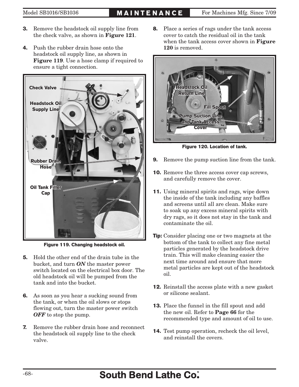 Southbend 18' & 60: EVS Toolroom Lathes 220v sb1016 User Manual | Page 70 / 144