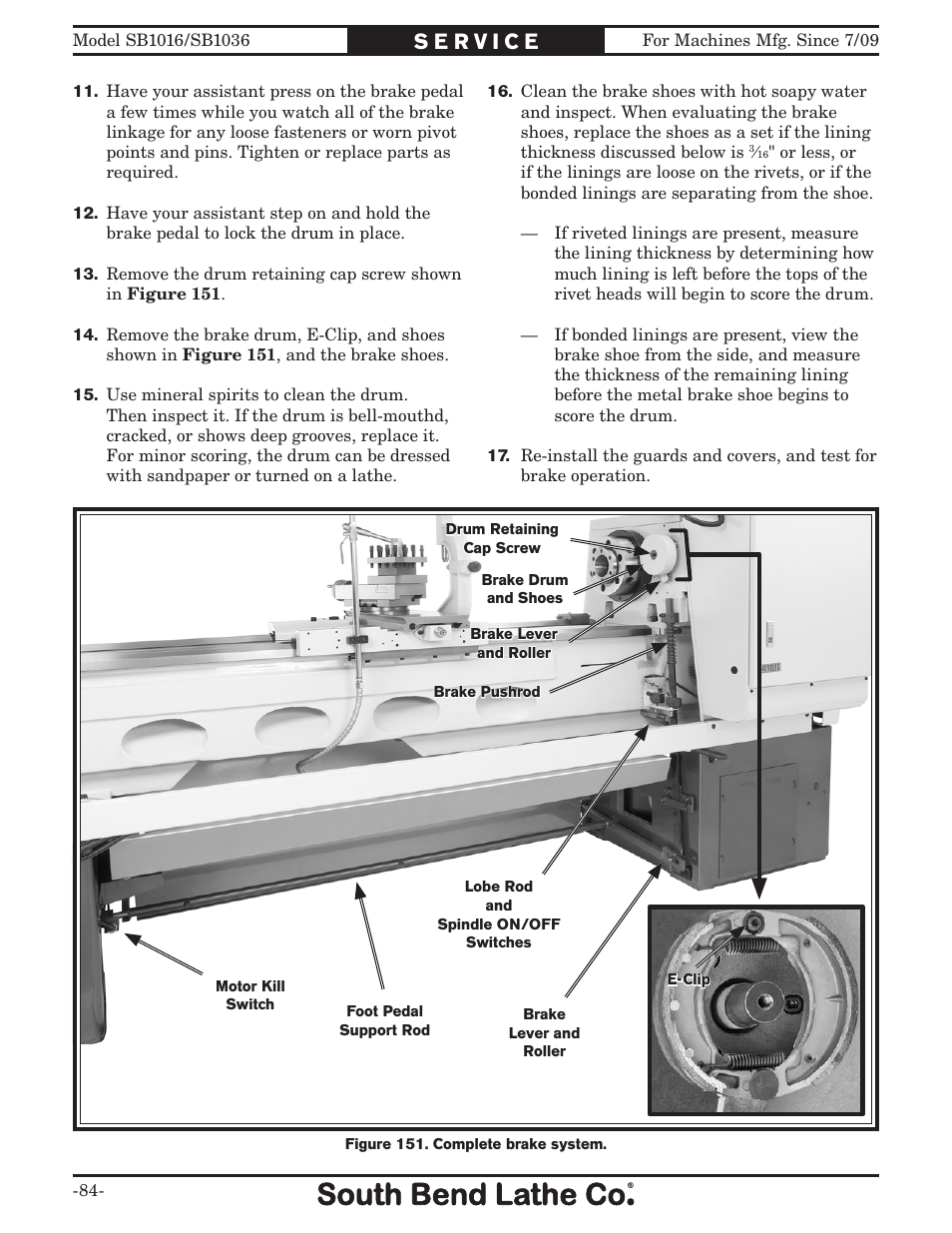 Southbend 18' & 60: EVS Toolroom Lathes 220v sb1016 User Manual | Page 86 / 144