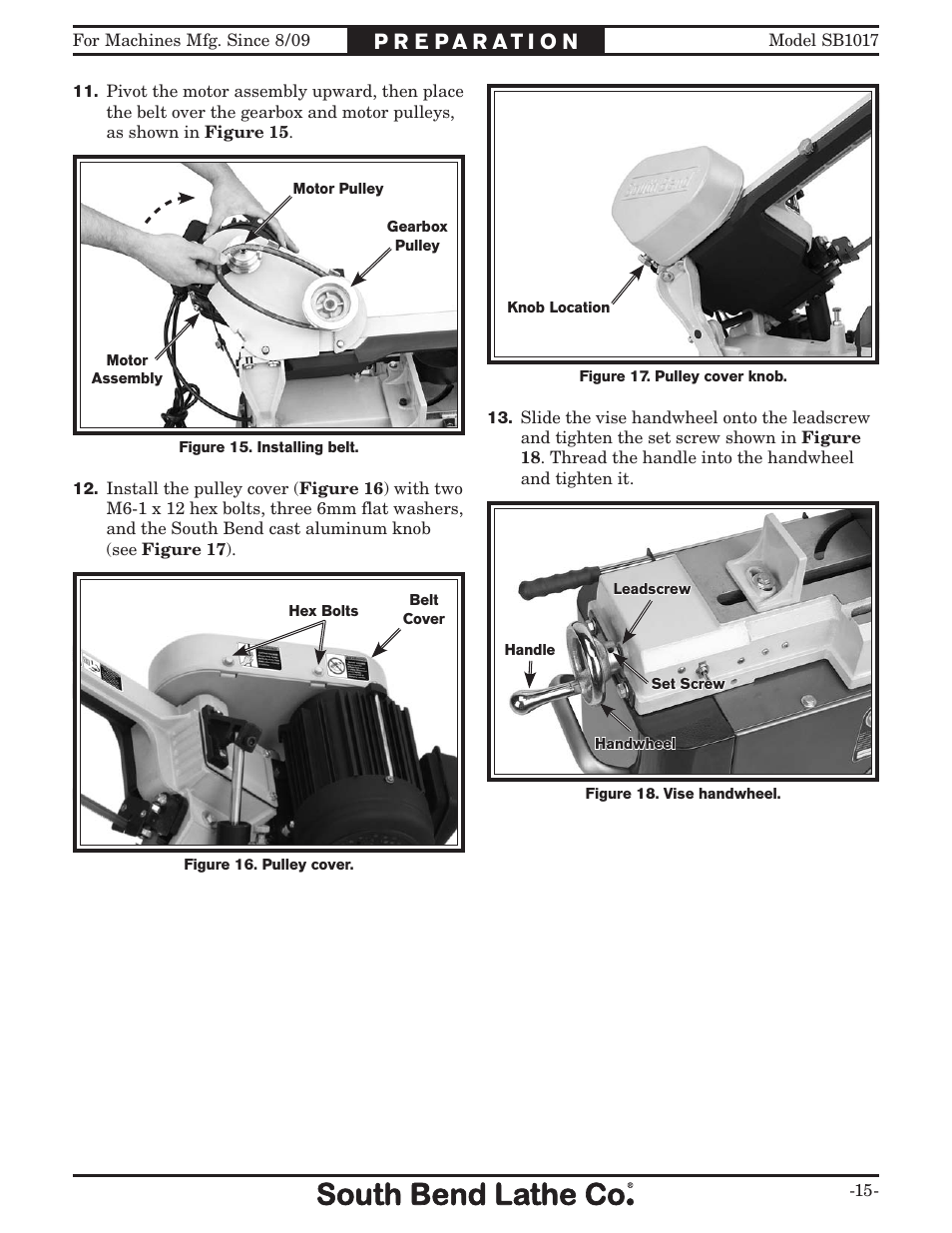 Southbend SB1017 User Manual | Page 17 / 56