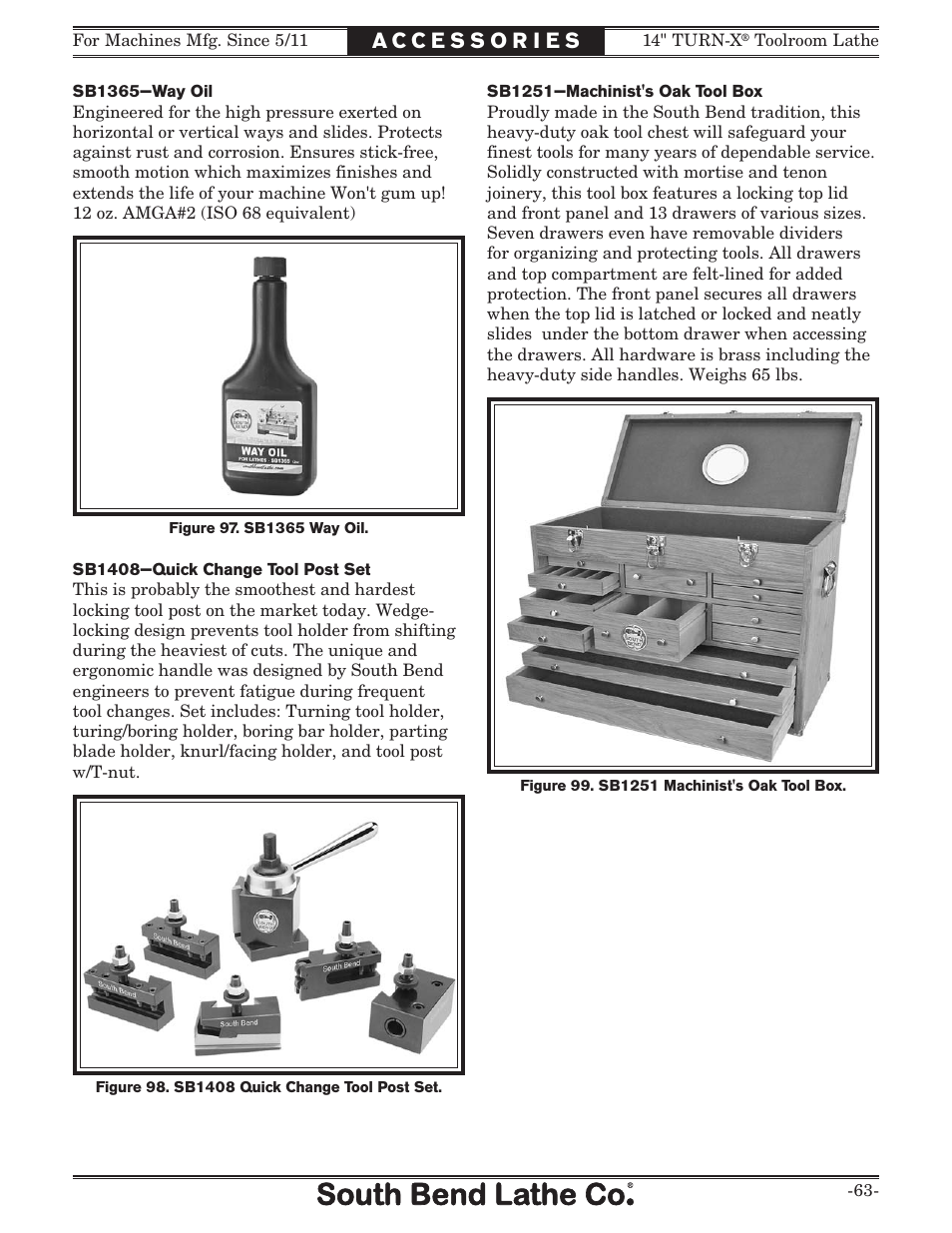 Southbend 14" Turn-X Toolroom Lathe SB1039 User Manual | Page 65 / 132