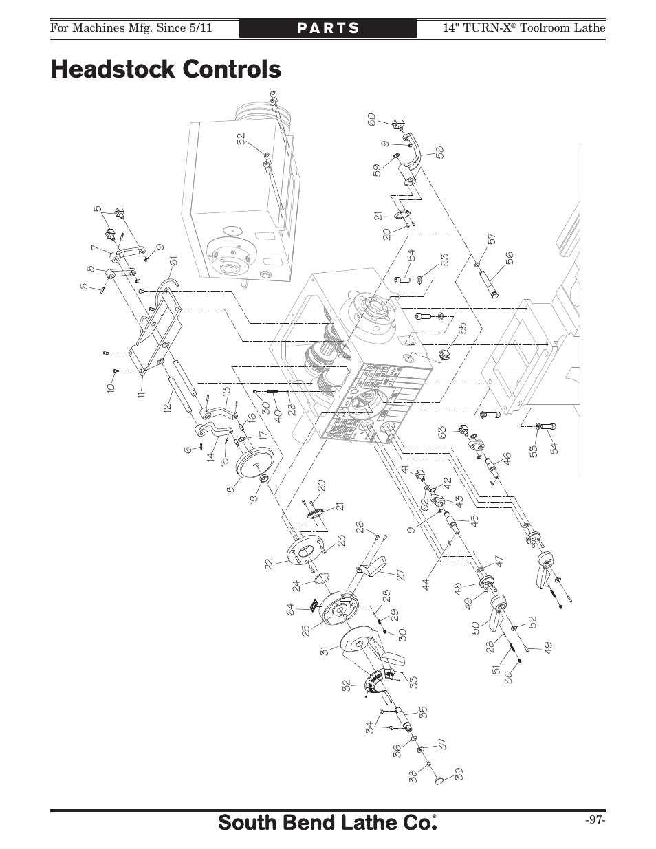 Headstock controls | Southbend 14" Turn-X Toolroom Lathe SB1039 User Manual | Page 99 / 132