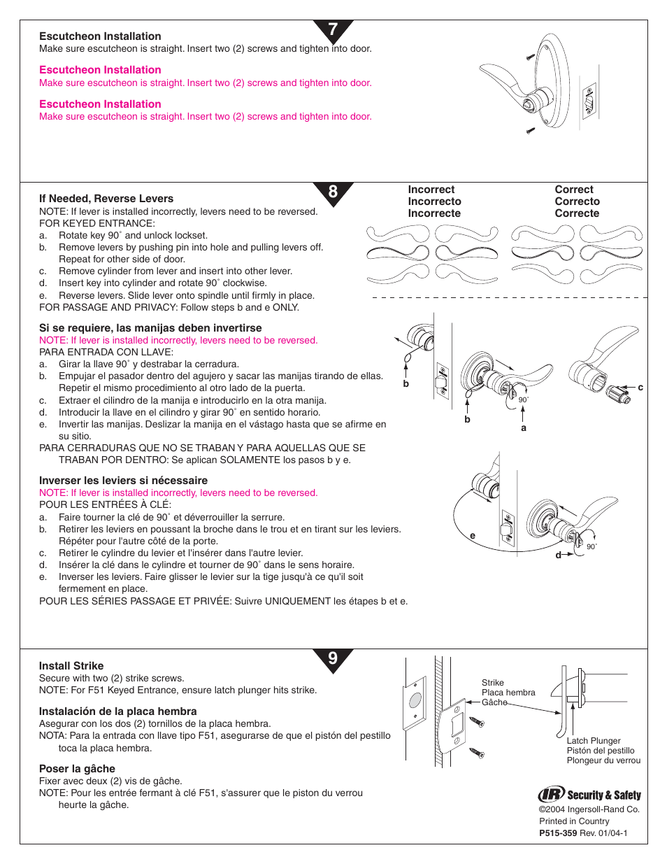 Schlage F-Series User Manual | Page 4 / 4