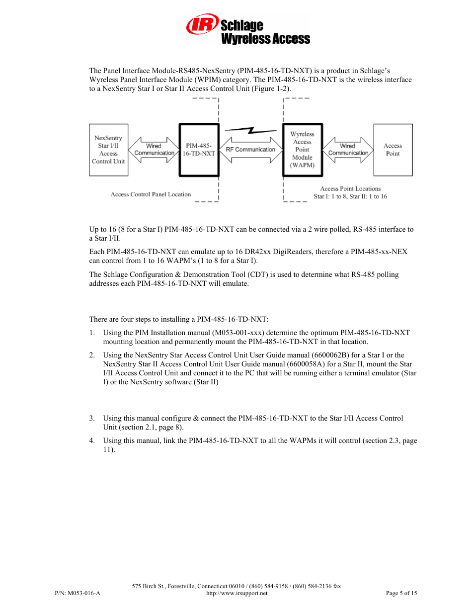 Schlage Panel Interface Module RS485 User Manual | Page 5 / 15