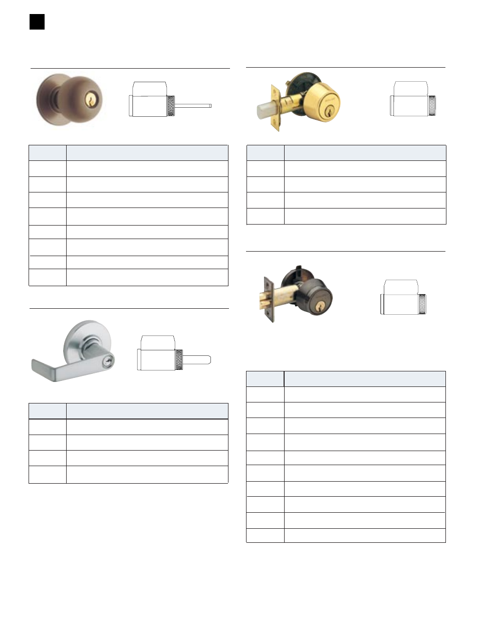 Cylinders for schlage locksets | Schlage CYLINDERS User Manual | Page 8 / 32