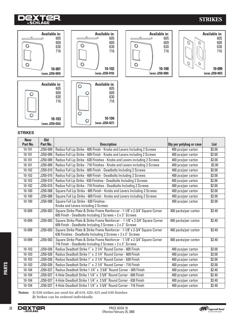 Strikes | Schlage Price Book 70A User Manual | Page 83 / 108