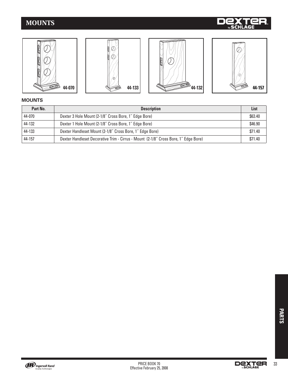 Mounts | Schlage Price Book 70A User Manual | Page 88 / 108