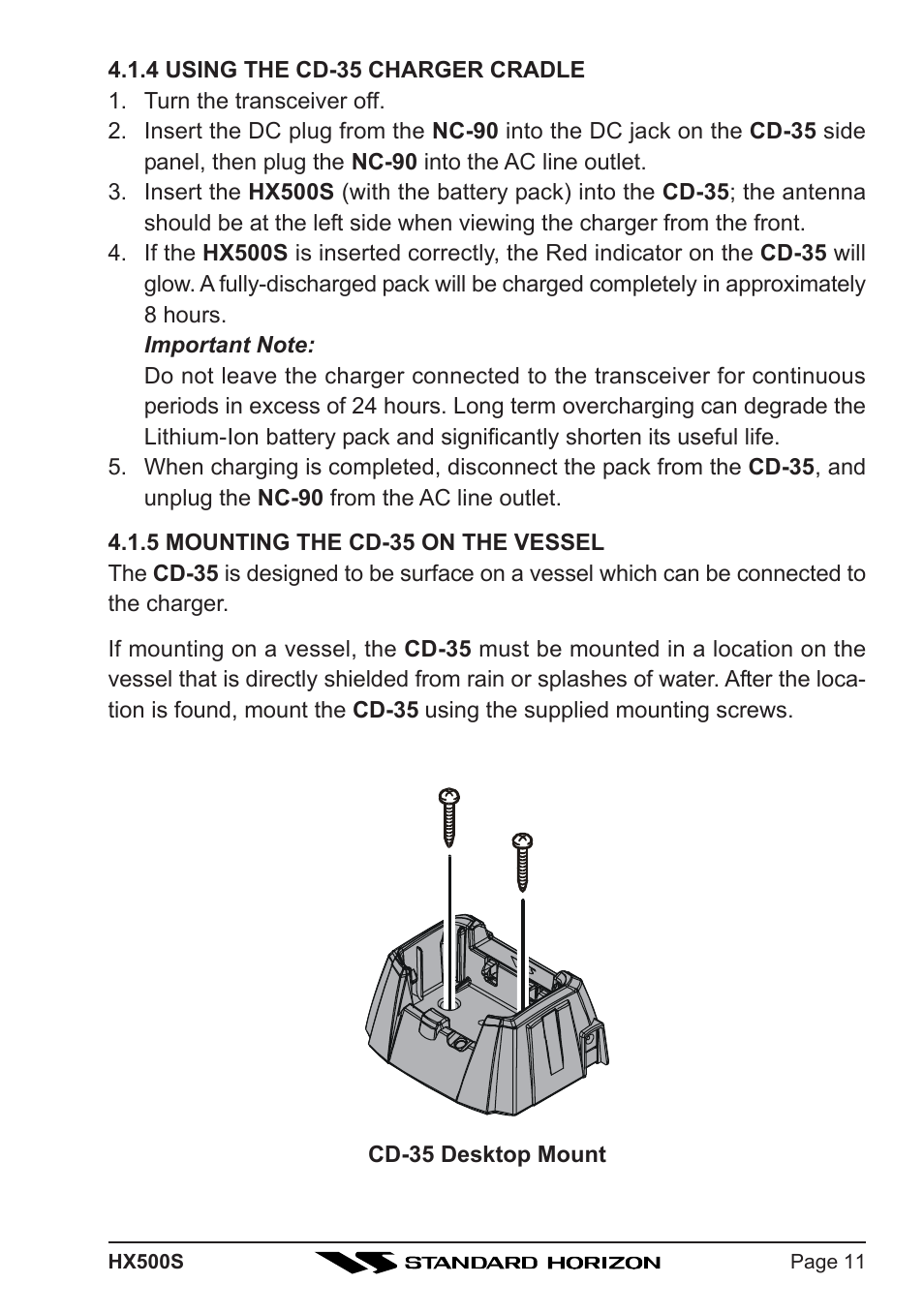 Standard Horizon Hx500s User Manual | Page 13 / 44