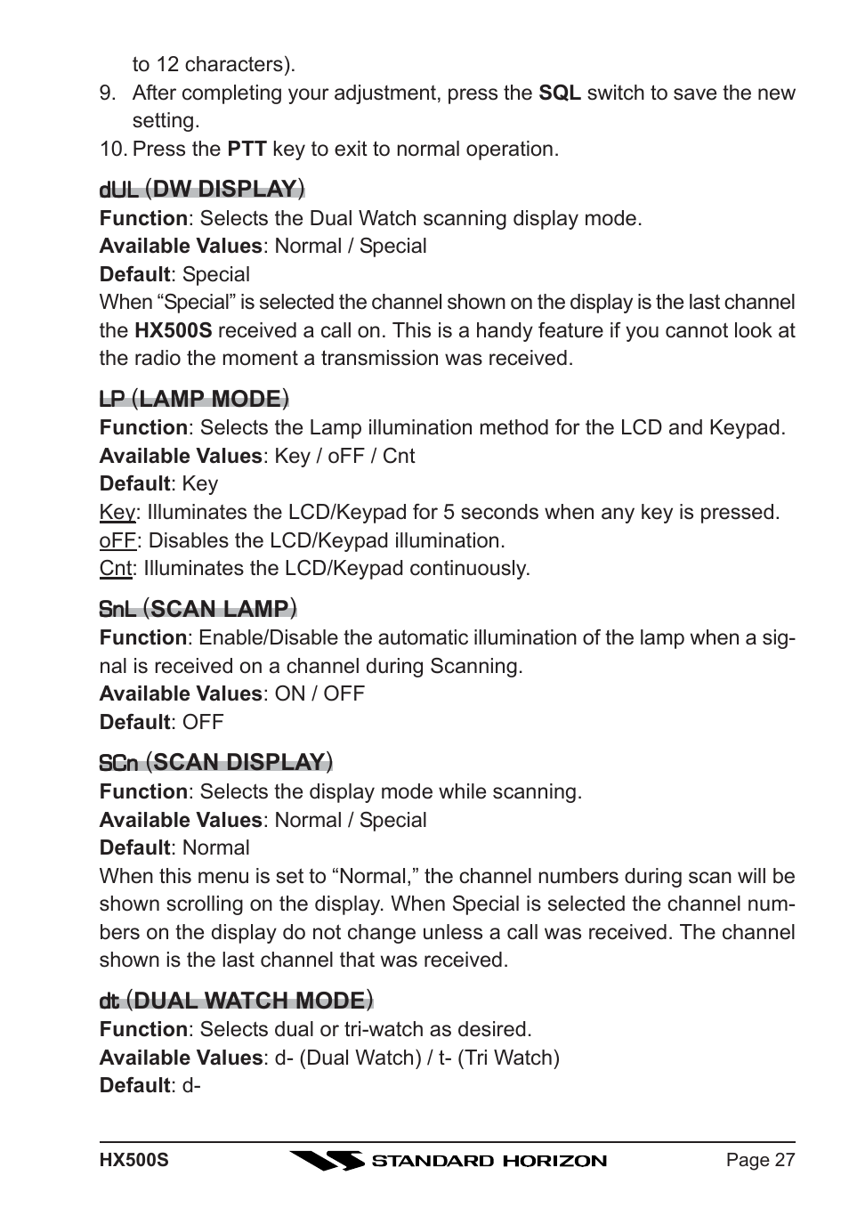 Standard Horizon Hx500s User Manual | Page 29 / 44