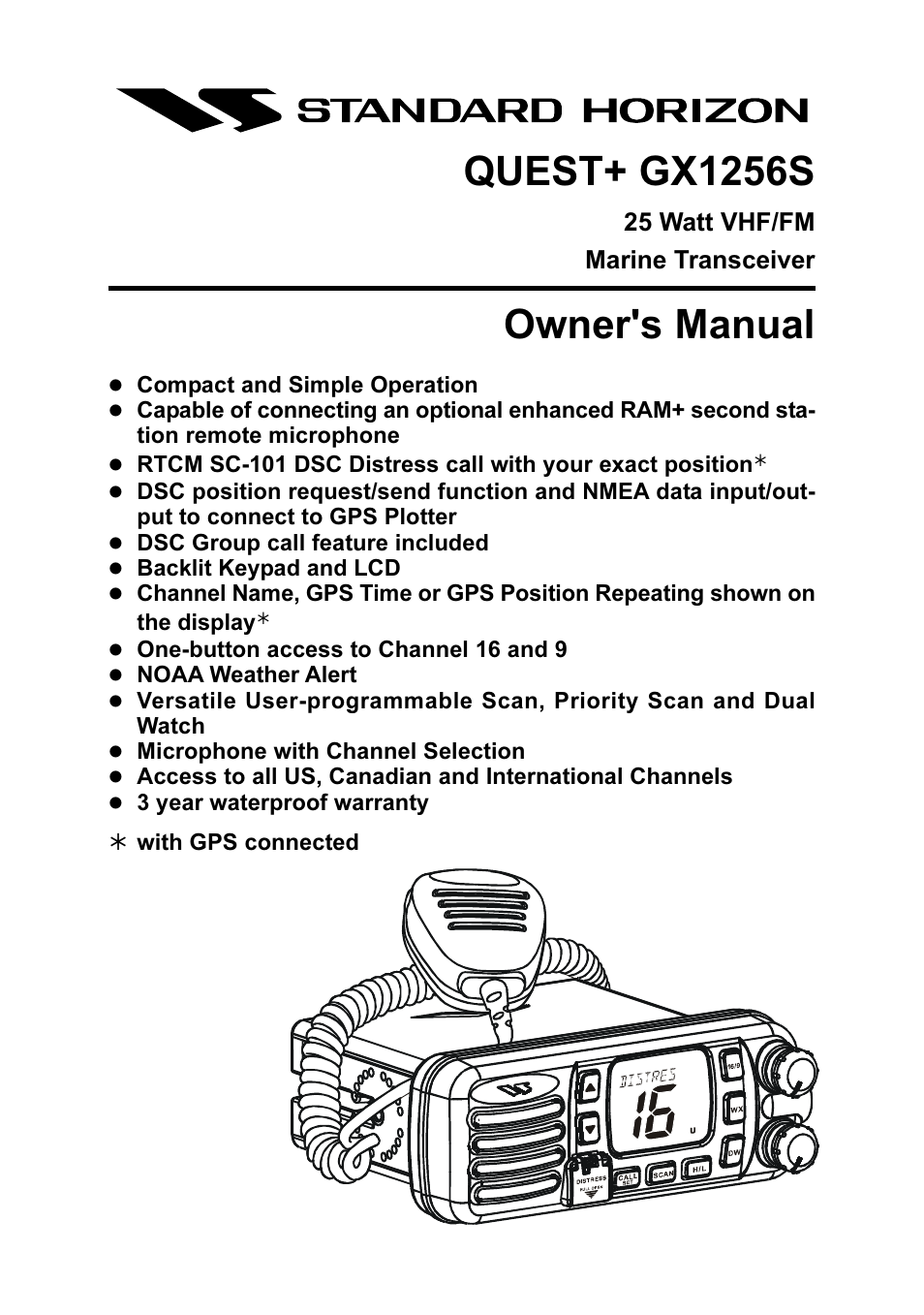 Standard Horizon QUEST+ GX1256S User Manual | 72 pages