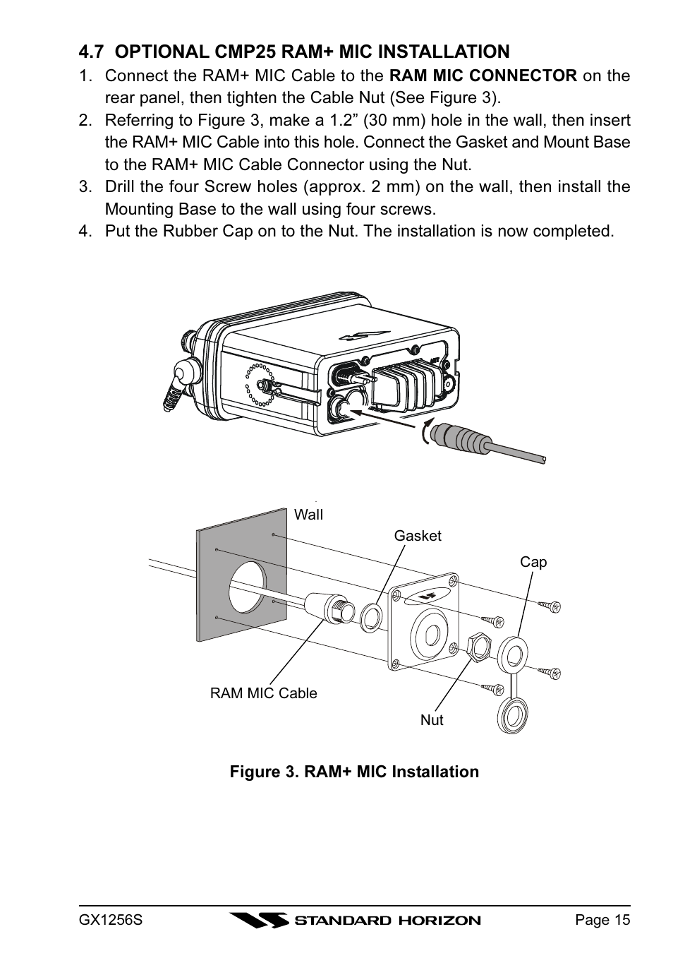 7 optional cmp25 ram+ mic installation | Standard Horizon QUEST+ GX1256S User Manual | Page 15 / 72