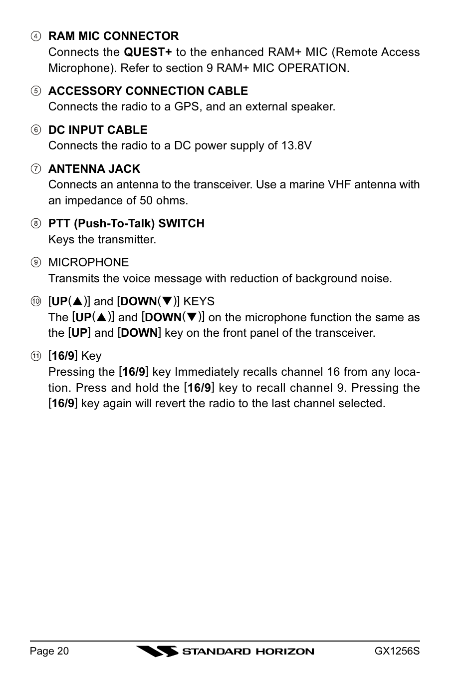 Standard Horizon QUEST+ GX1256S User Manual | Page 20 / 72