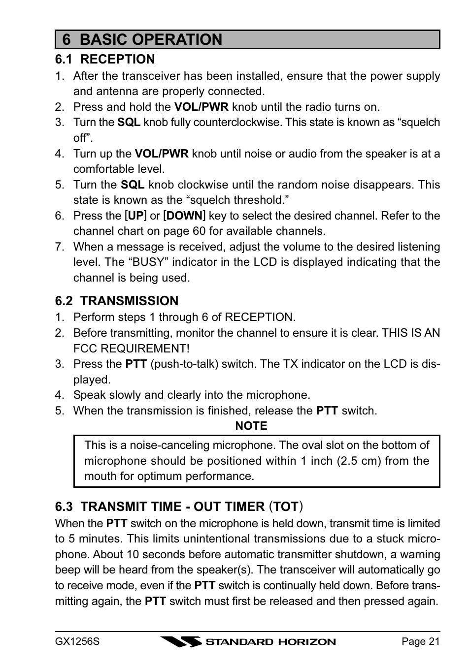 6 basic operation | Standard Horizon QUEST+ GX1256S User Manual | Page 21 / 72