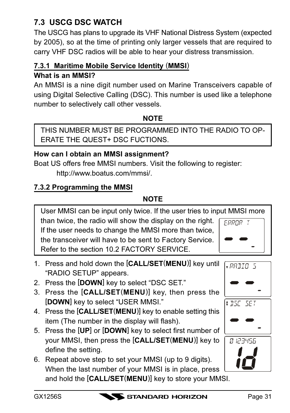 Standard Horizon QUEST+ GX1256S User Manual | Page 31 / 72