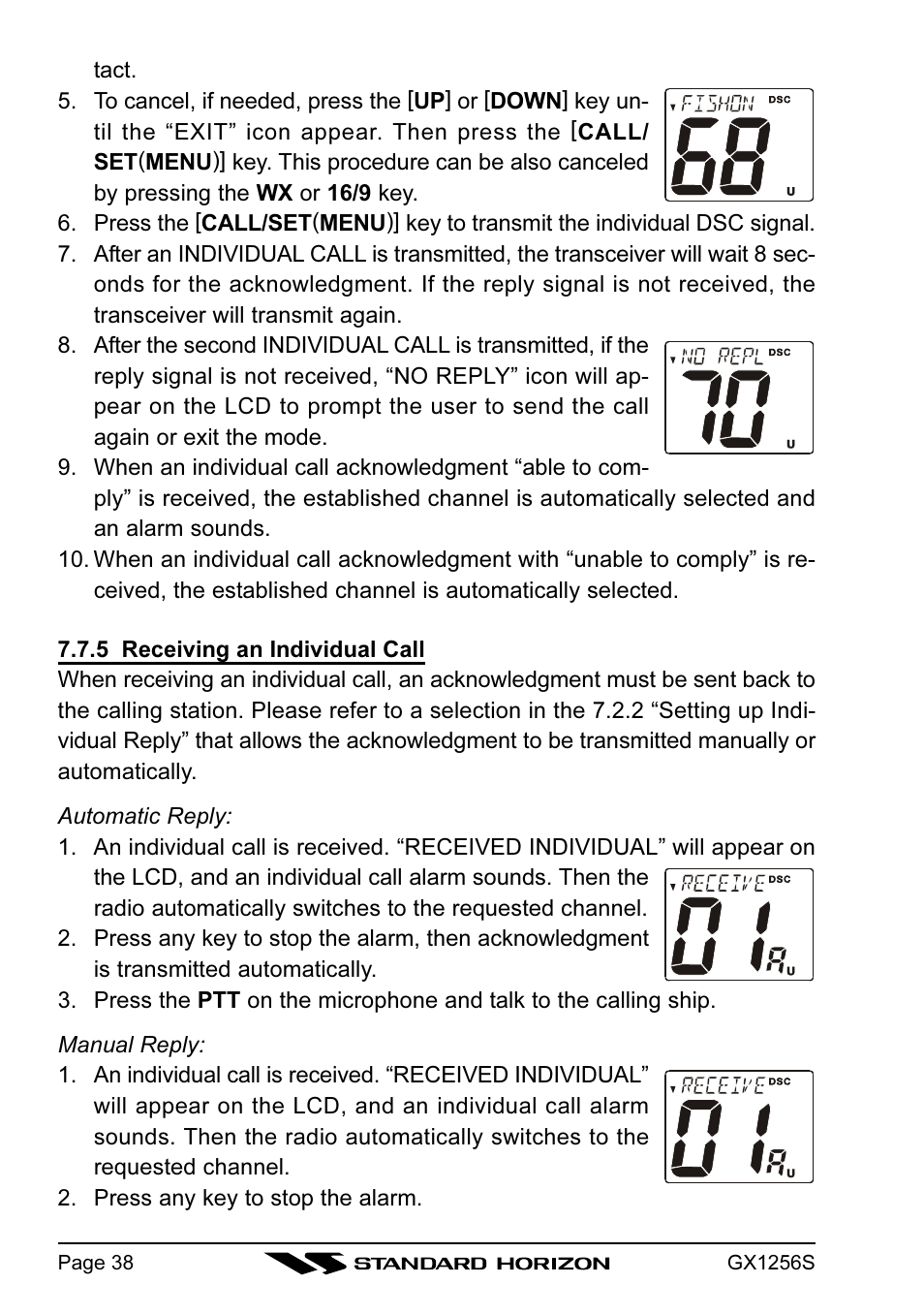 Standard Horizon QUEST+ GX1256S User Manual | Page 38 / 72