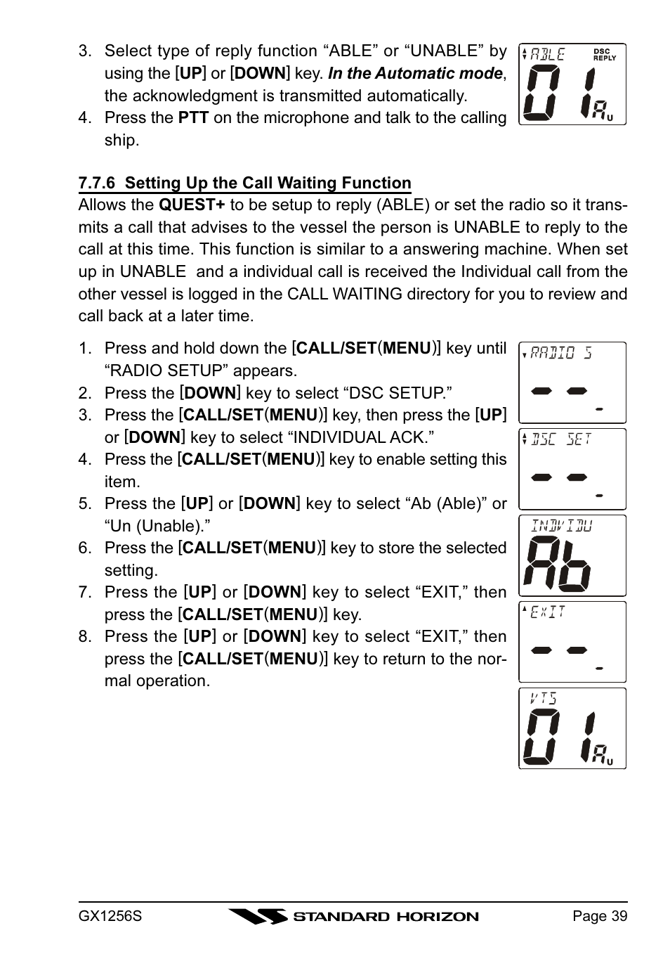 Standard Horizon QUEST+ GX1256S User Manual | Page 39 / 72