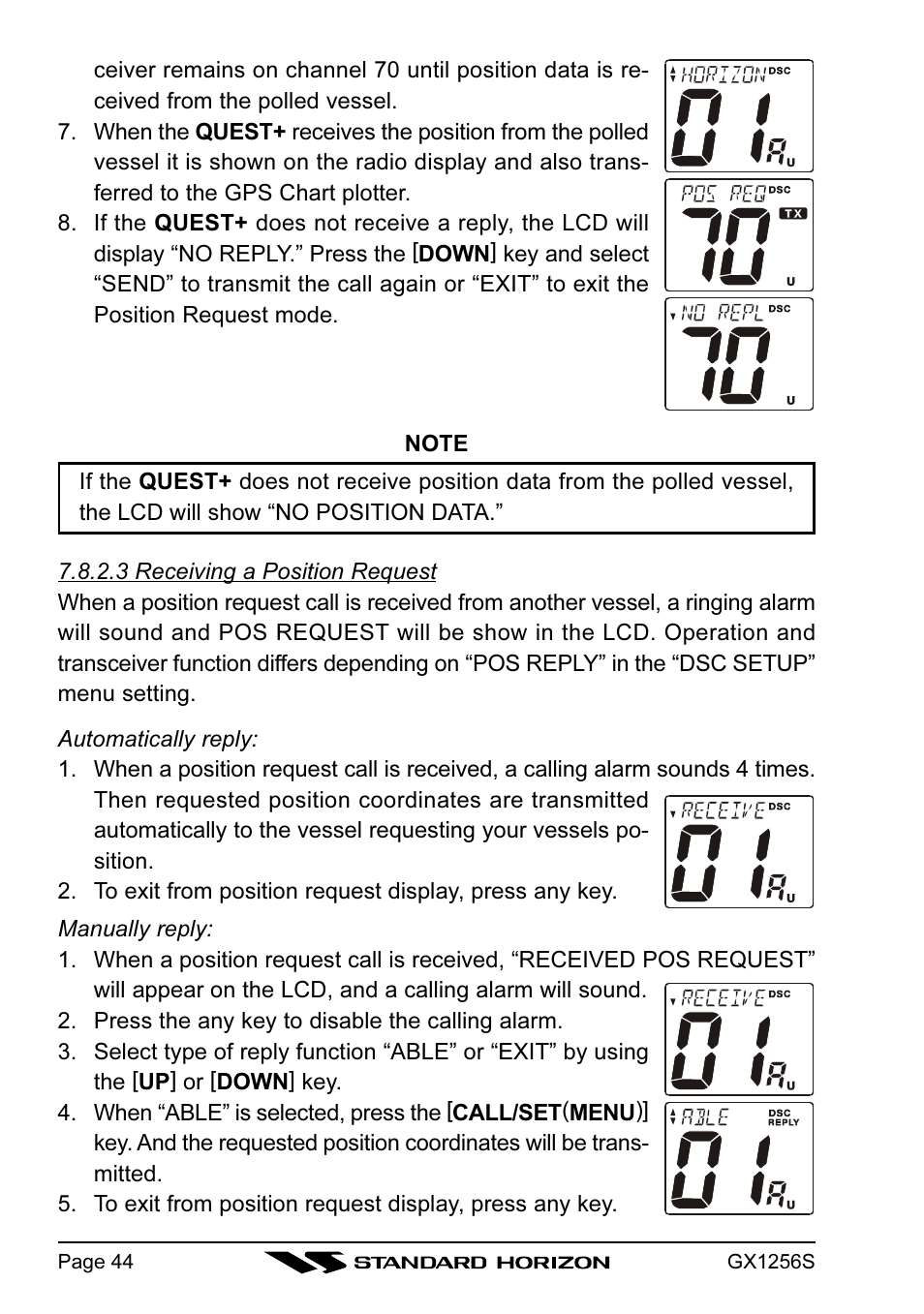 Standard Horizon QUEST+ GX1256S User Manual | Page 44 / 72
