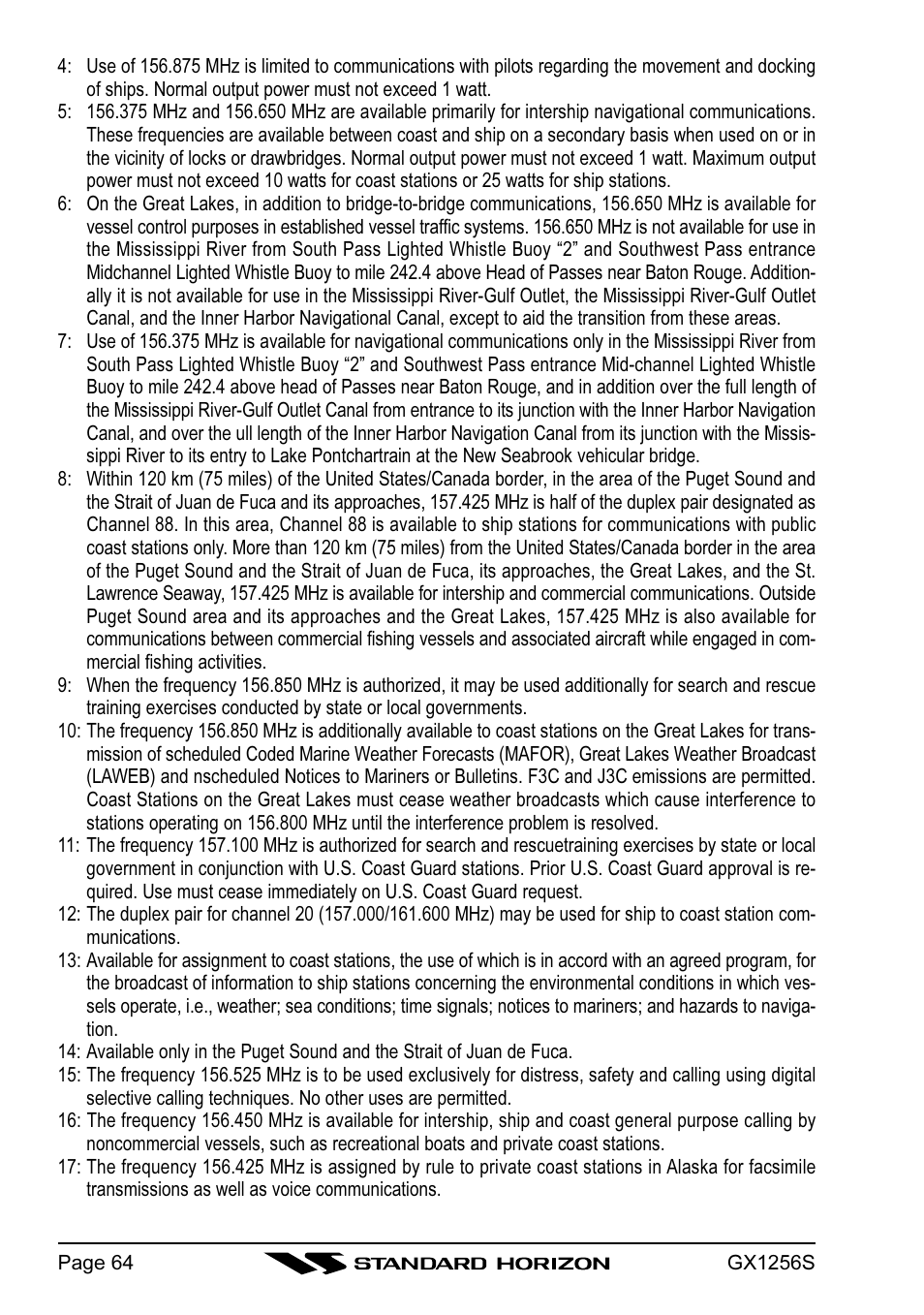 Standard Horizon QUEST+ GX1256S User Manual | Page 64 / 72