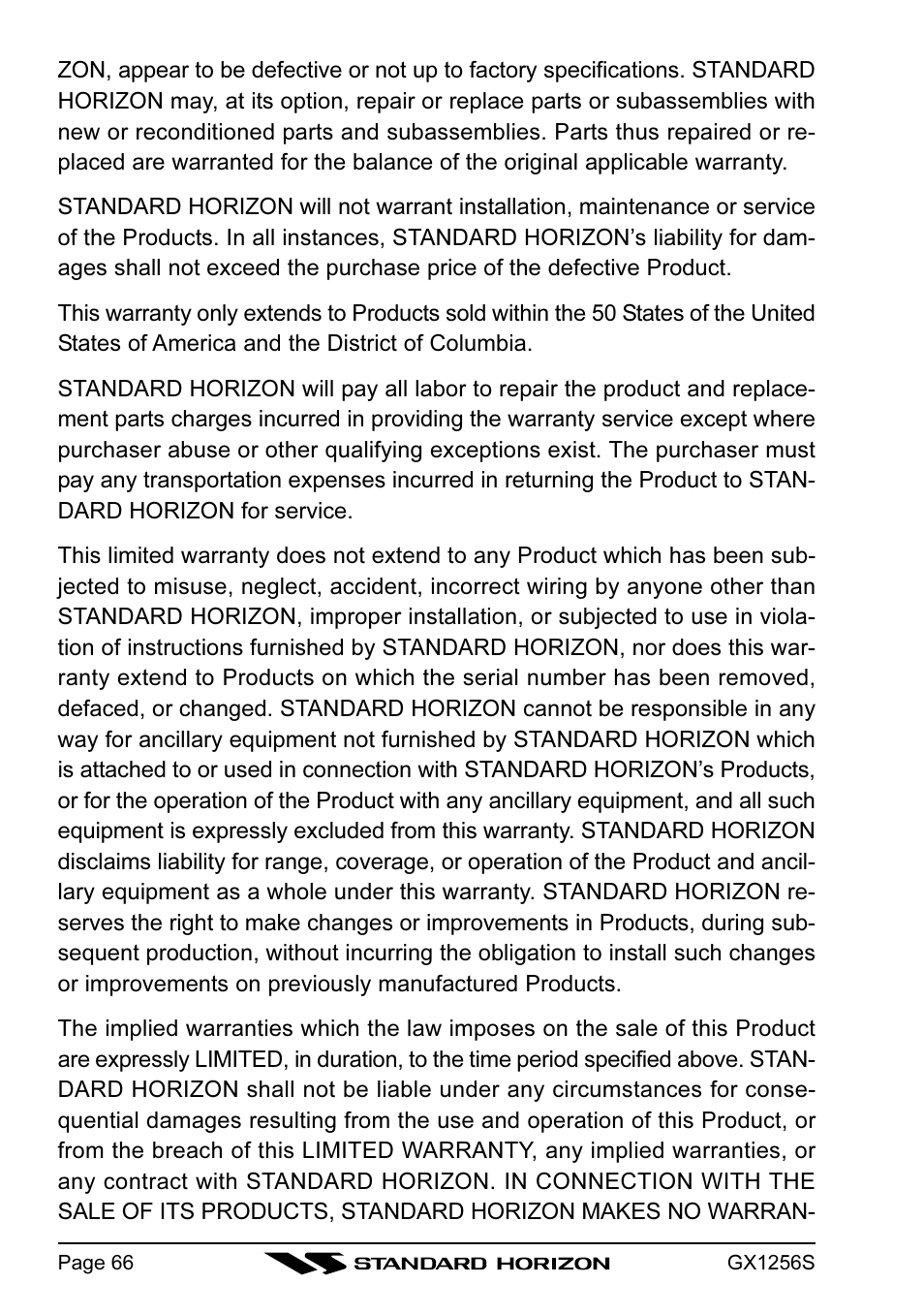 Standard Horizon QUEST+ GX1256S User Manual | Page 66 / 72