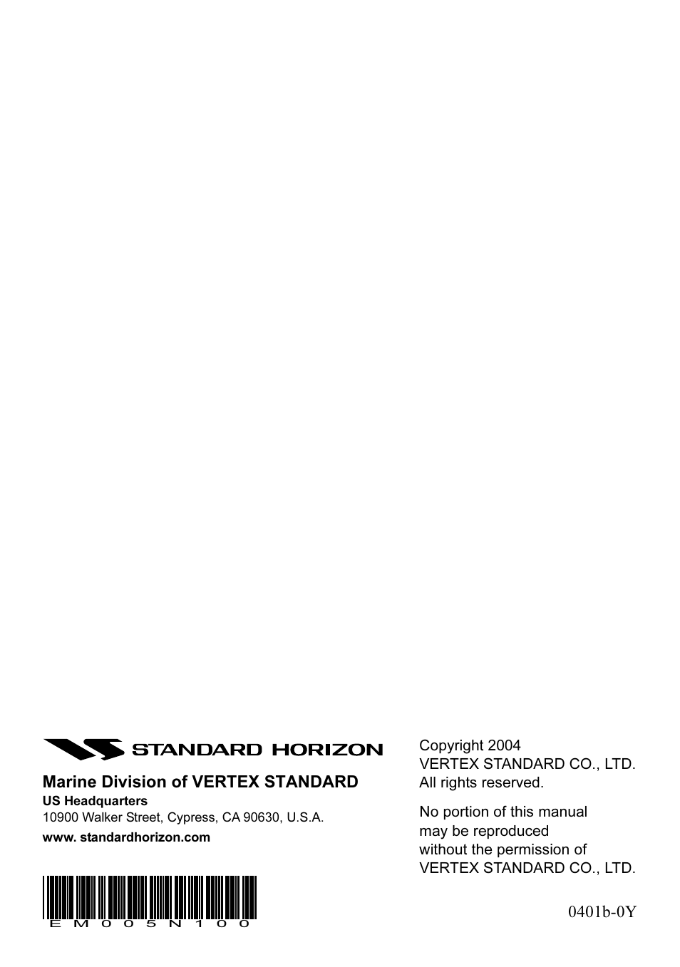 Standard Horizon QUEST+ GX1256S User Manual | Page 72 / 72