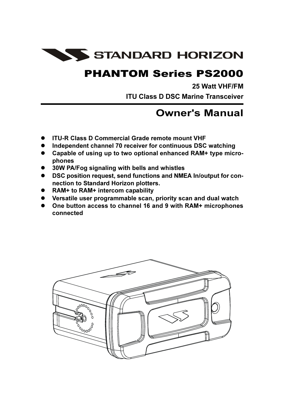 Standard Horizon PHANTOM Series PS2000 User Manual | 72 pages