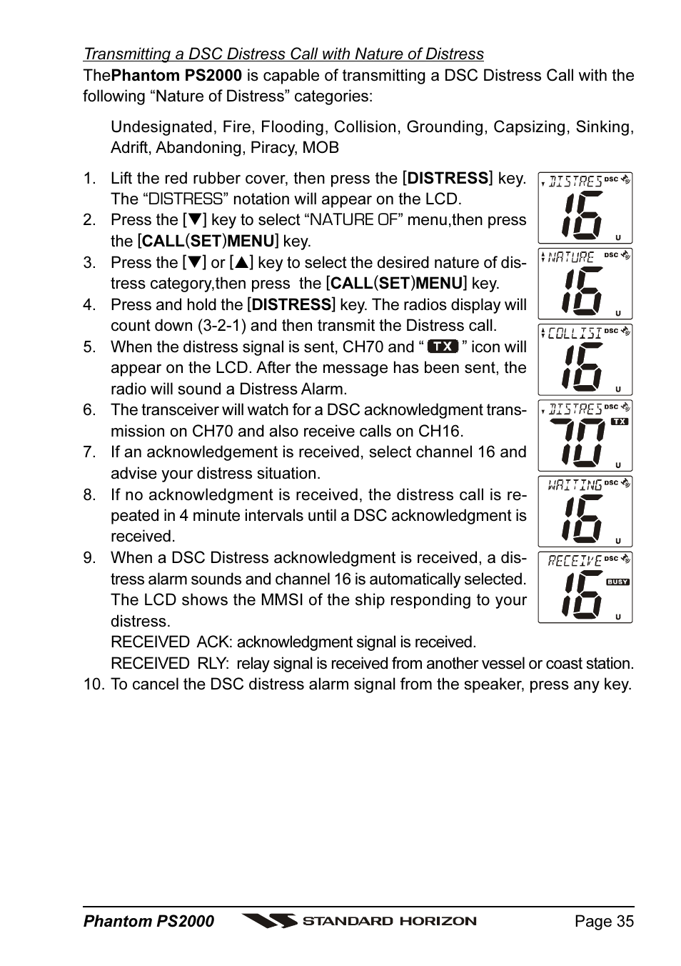 Standard Horizon PHANTOM Series PS2000 User Manual | Page 35 / 72