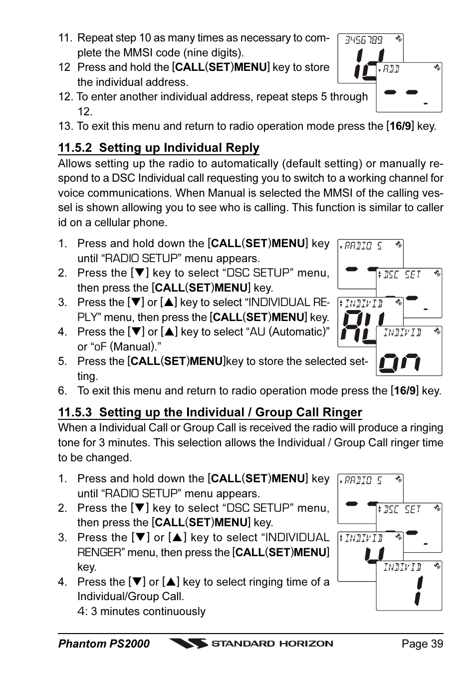 Standard Horizon PHANTOM Series PS2000 User Manual | Page 39 / 72