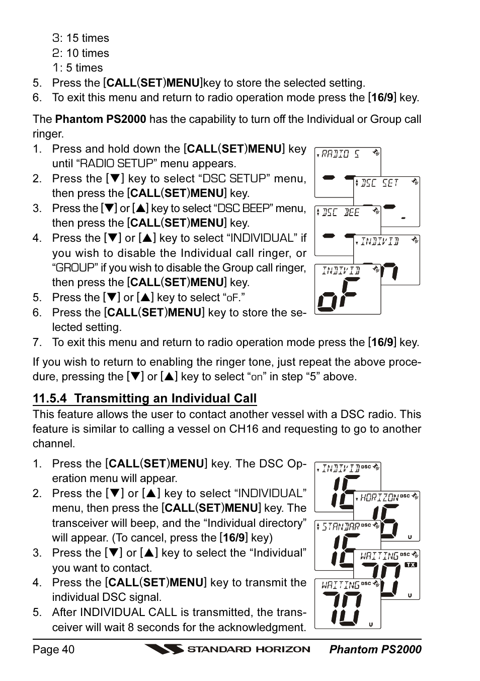 Standard Horizon PHANTOM Series PS2000 User Manual | Page 40 / 72