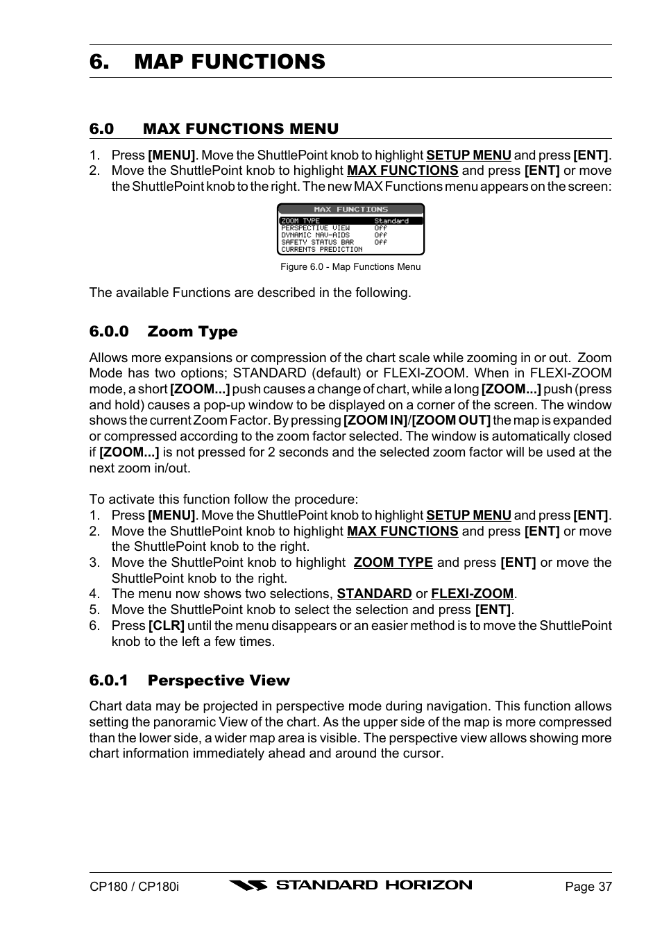Map functions | Standard Horizon CP180 User Manual | Page 35 / 92