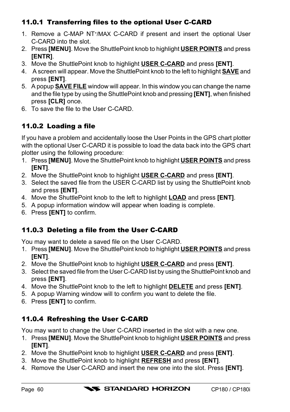 Standard Horizon CP180 User Manual | Page 58 / 92