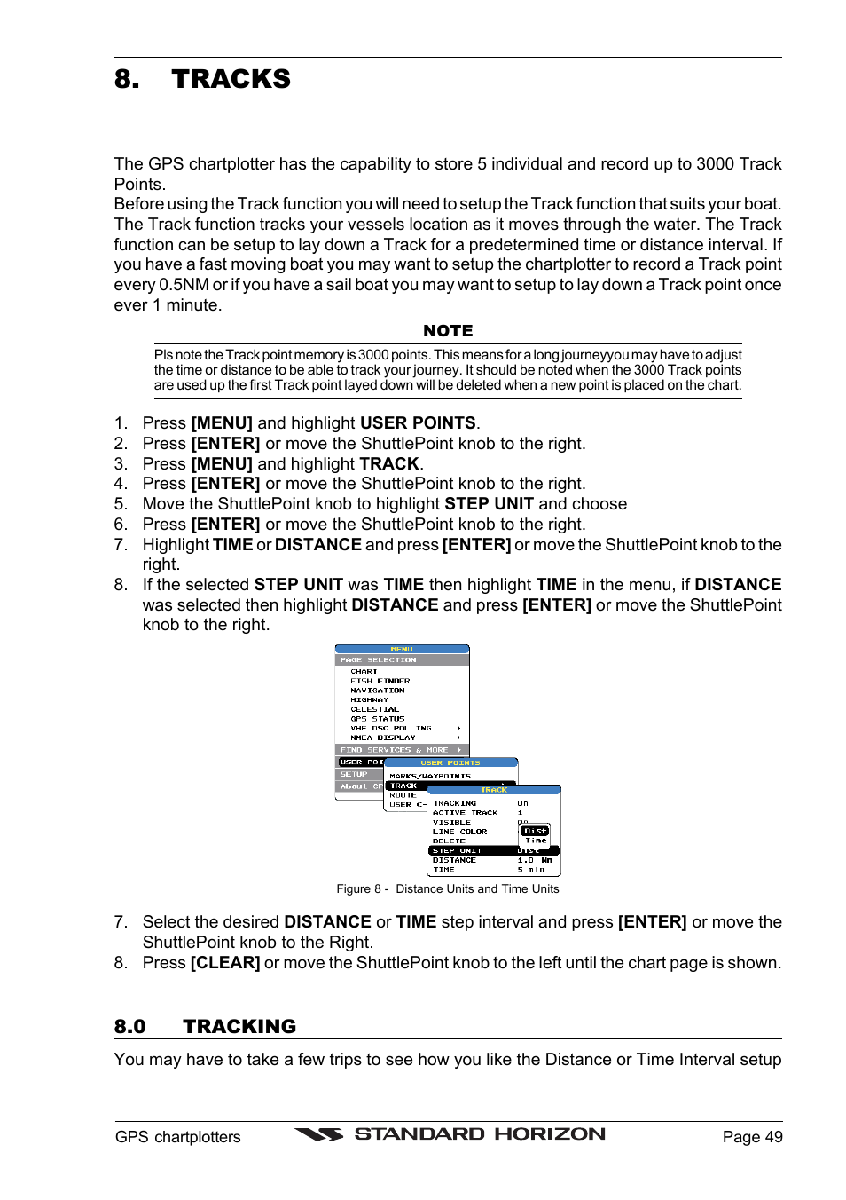 Tracks | Standard Horizon CP1000C User Manual | Page 47 / 82