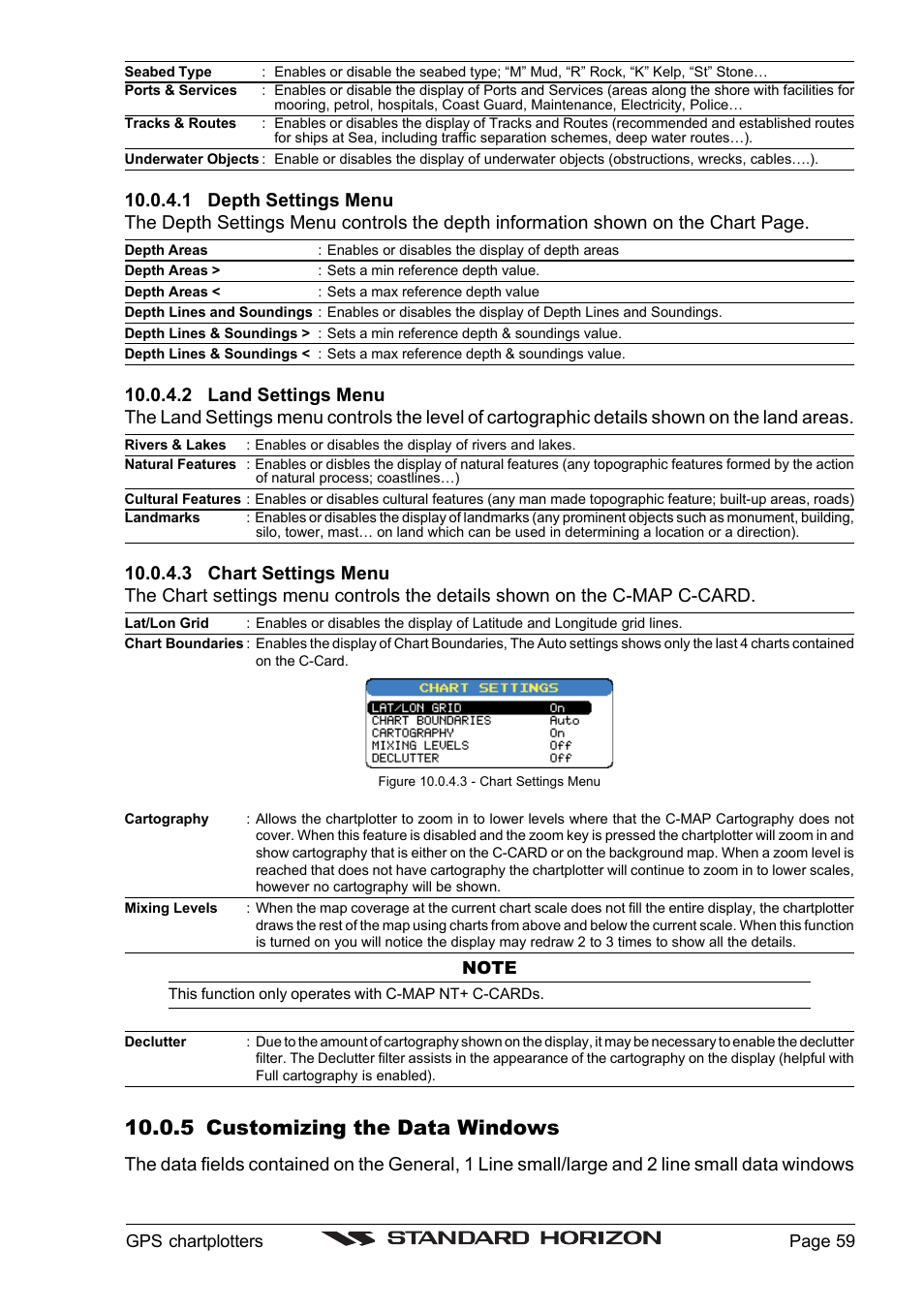5 customizing the data windows | Standard Horizon CP1000C User Manual | Page 57 / 82