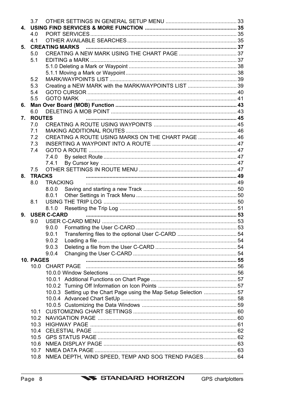 Standard Horizon CP1000C User Manual | Page 6 / 82
