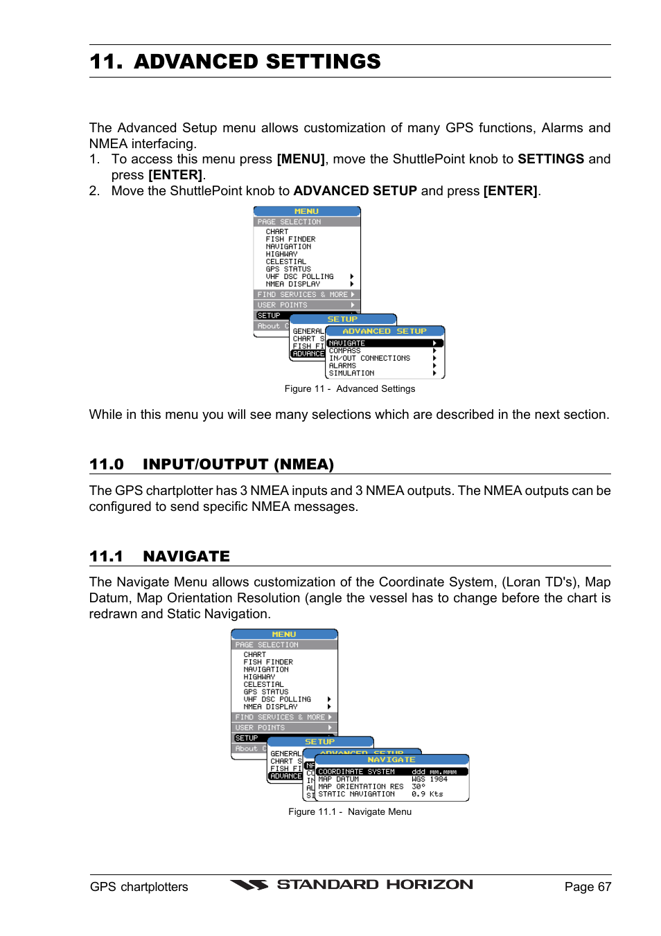 Advanced settings | Standard Horizon CP1000C User Manual | Page 65 / 82