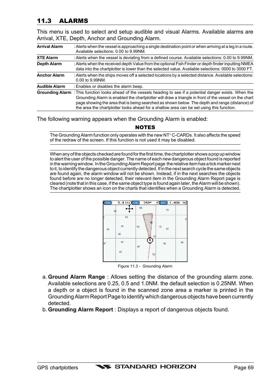 3 alarms | Standard Horizon CP1000C User Manual | Page 67 / 82