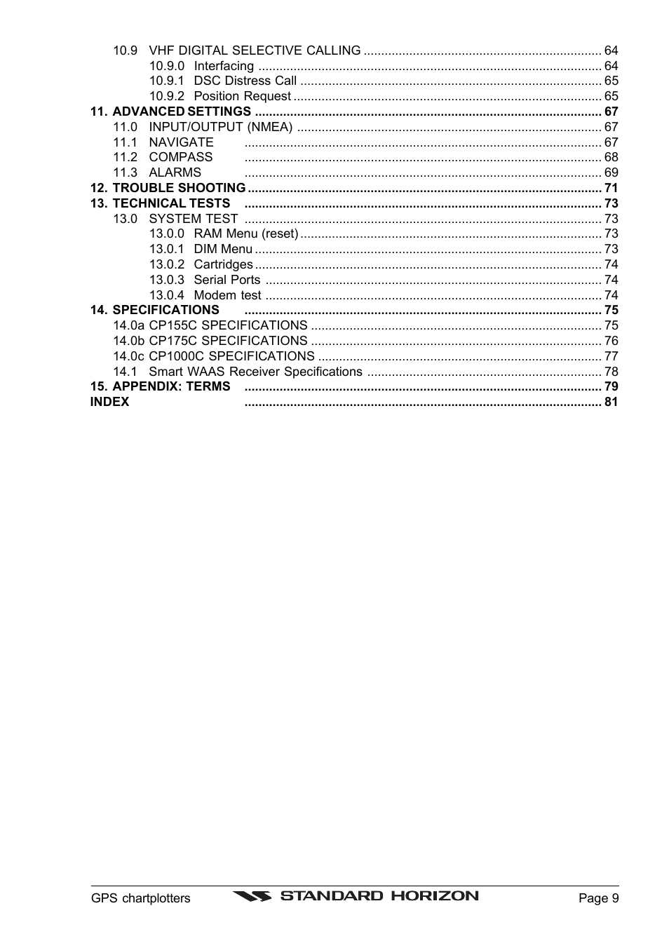 Standard Horizon CP1000C User Manual | Page 7 / 82