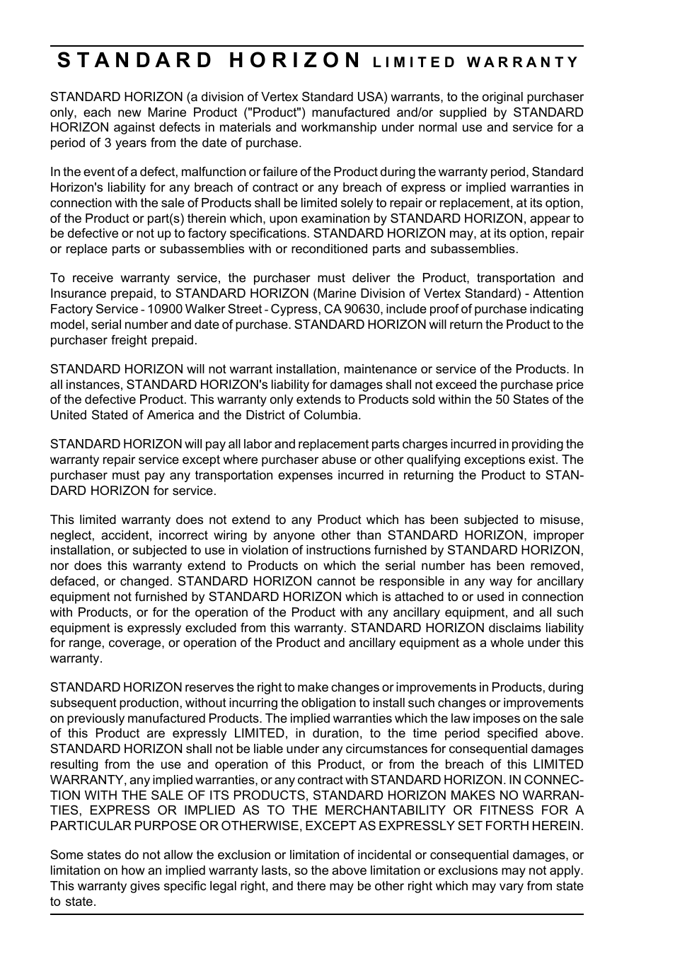 Standard Horizon CP1000C User Manual | Page 82 / 82