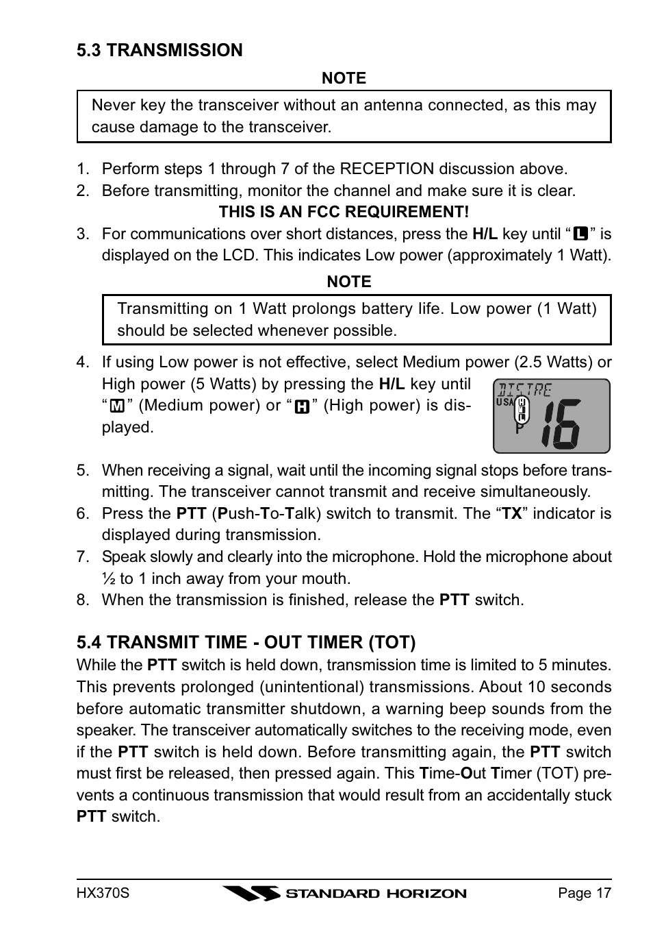 Standard Horizon HX370S User Manual | Page 19 / 48