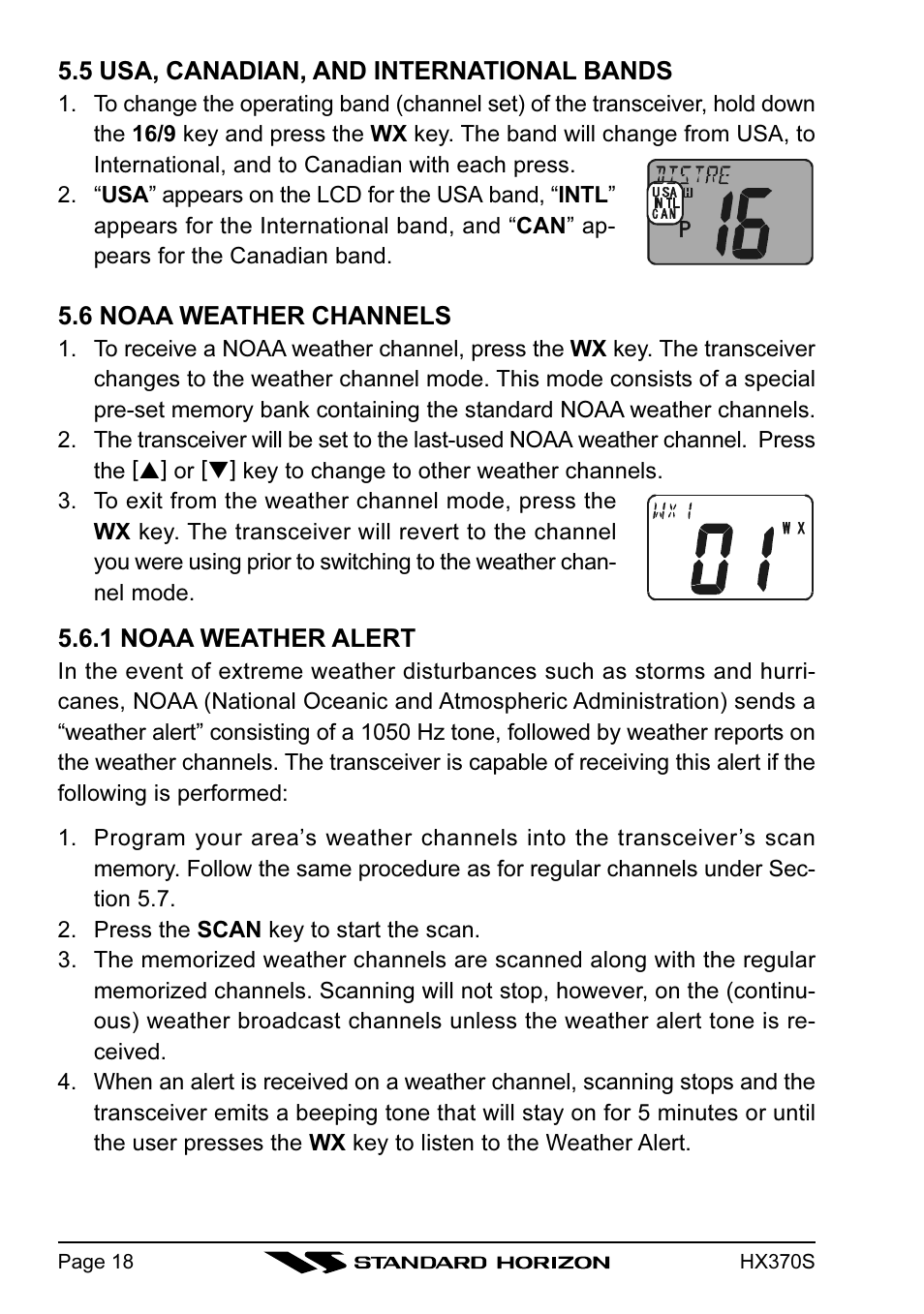 Standard Horizon HX370S User Manual | Page 20 / 48