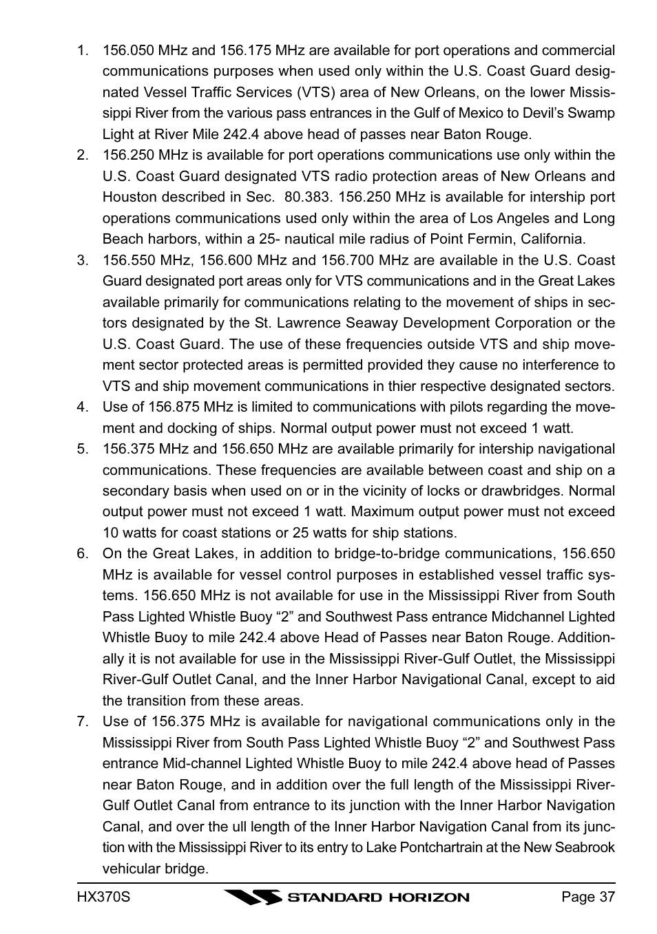 Standard Horizon HX370S User Manual | Page 39 / 48