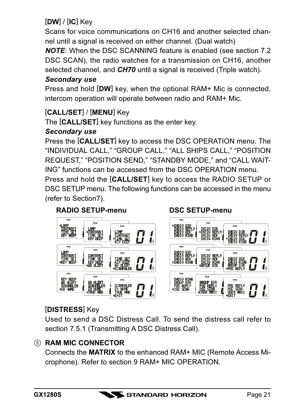Standard Horizon MATRIX GX1280S User Manual | Page 21 / 74