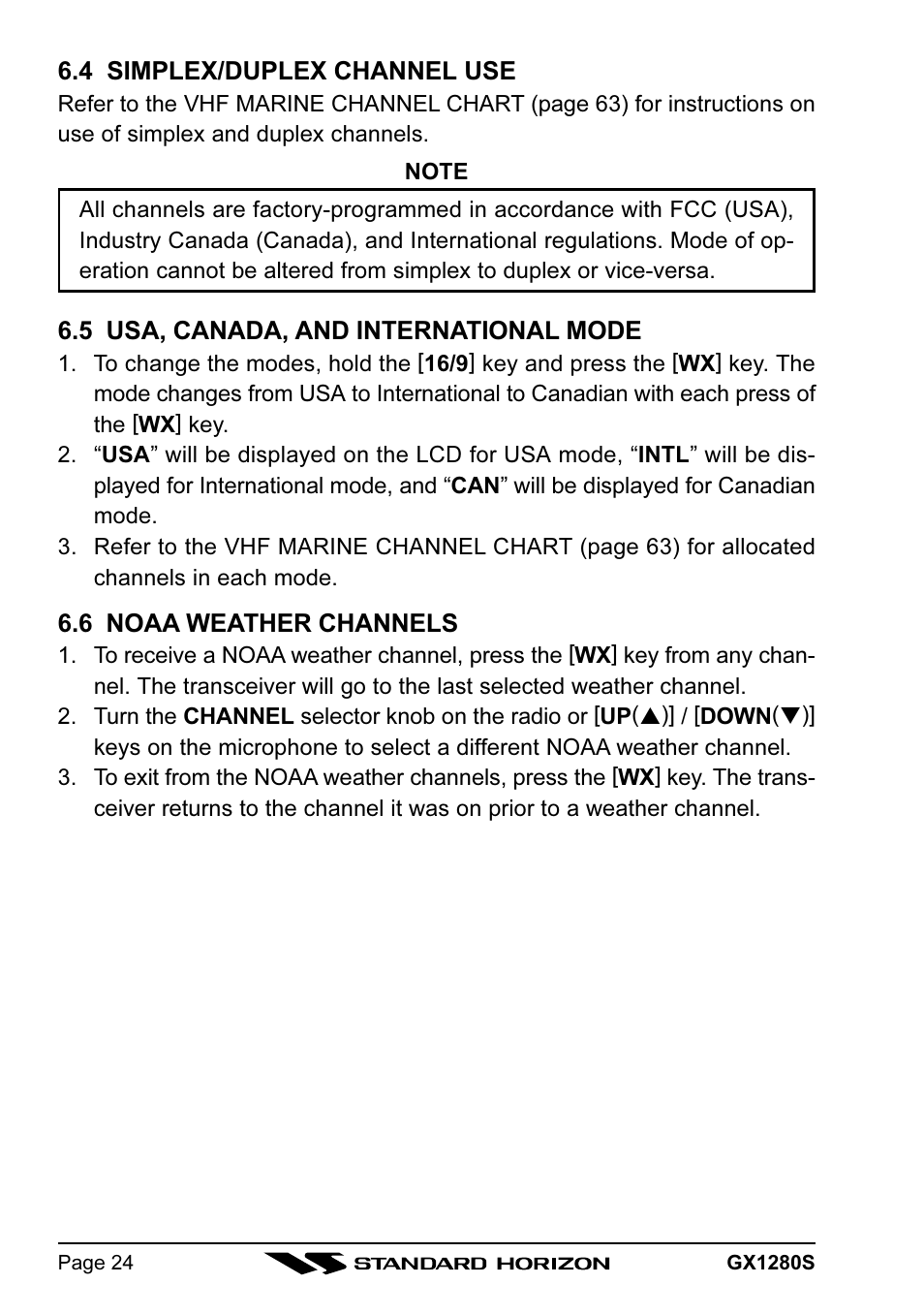 Standard Horizon MATRIX GX1280S User Manual | Page 24 / 74