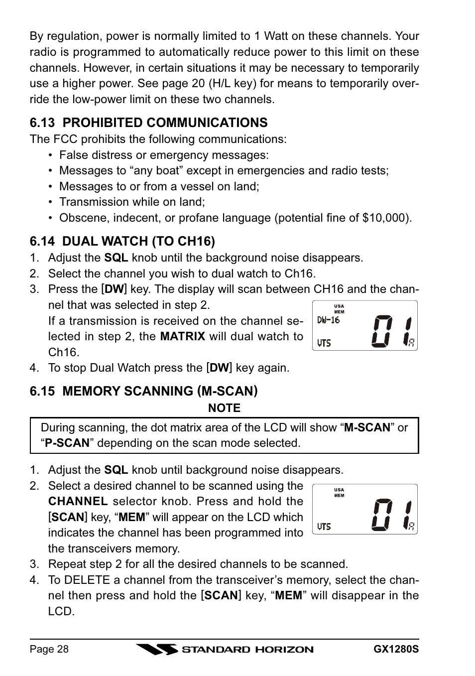 Standard Horizon MATRIX GX1280S User Manual | Page 28 / 74