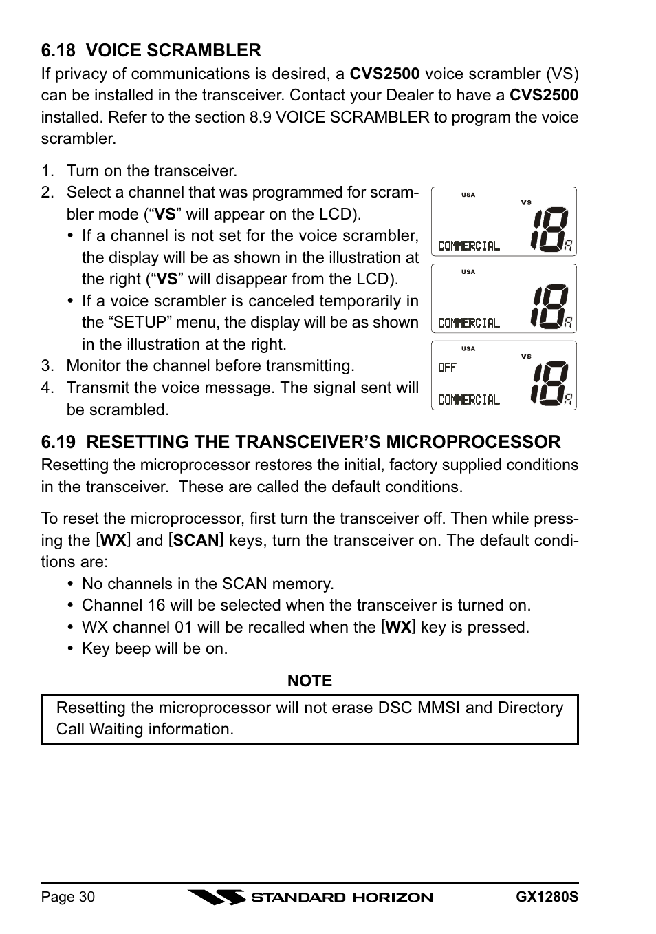 Standard Horizon MATRIX GX1280S User Manual | Page 30 / 74