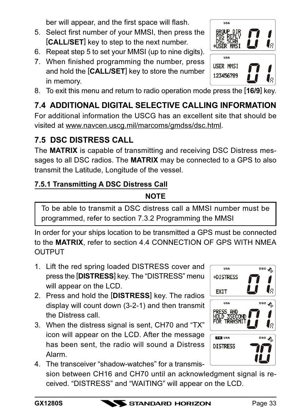 Standard Horizon MATRIX GX1280S User Manual | Page 33 / 74